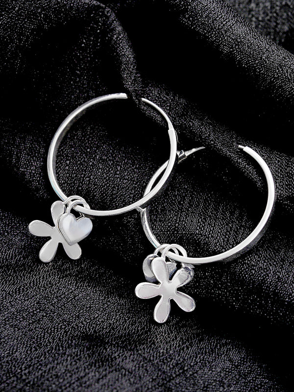 Hearts and Flowers Earrings in 925 Sterling Silver