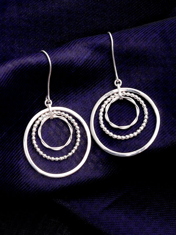 Hoop Dangler Earrings in 925 Sterling Silver