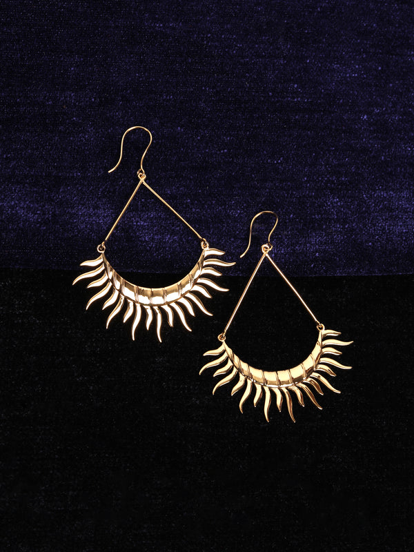 22k Gold Plated Rising Sun Earrings