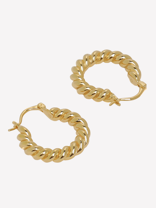 swirl hoops brass earrings pair