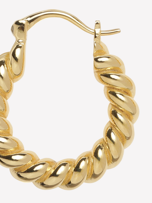 swirl hoops brass earrings single piece