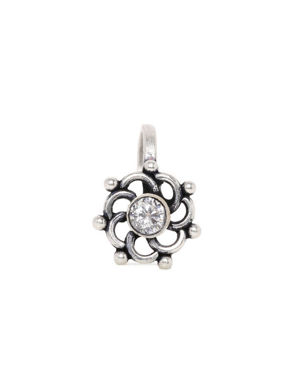 Clip On Nose Pin in 925 Sterling Silver with Cubic Zirconia