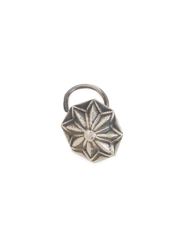 Oxidised Statement Floral Nose Pin in 925 Sterling Silver